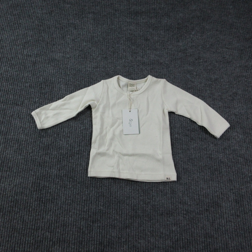 Nature Baby Shirt Unisex 6-12 Months Natural Organic Waffle Knit Long Sleeve NWT